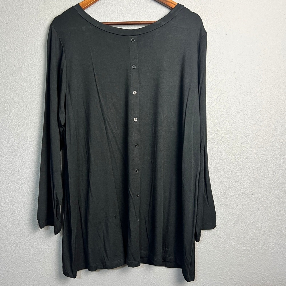 Comfy USA Edgy Minimalist Urban Tunic Faux Leather Pockets Monochrome Relaxed XL - Picture 2 of 9